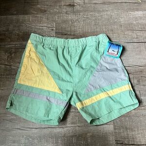 Vintage Green and Yellow Generation One Swim Shorts NWT Size Medium